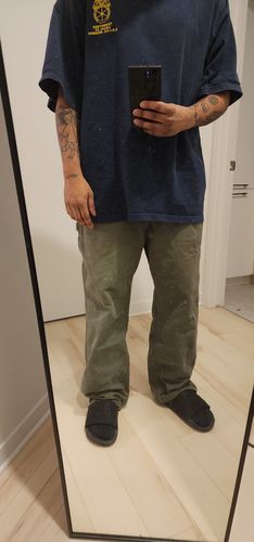 Customer photo review of Vintage Carhartt Dungaree Fit Carpenter Work Pants Size 36 x 34 Fits 36 x 31