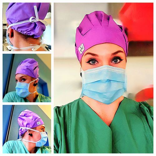 Customer photo review of Barett OP Haube Amethystlila