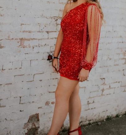 Customer photo review of Red Sequin on Velvet