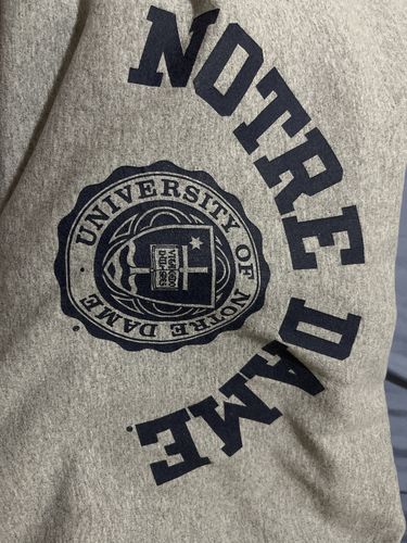 Customer photo review of University of Notre Dame Champion Hoodie Size XL