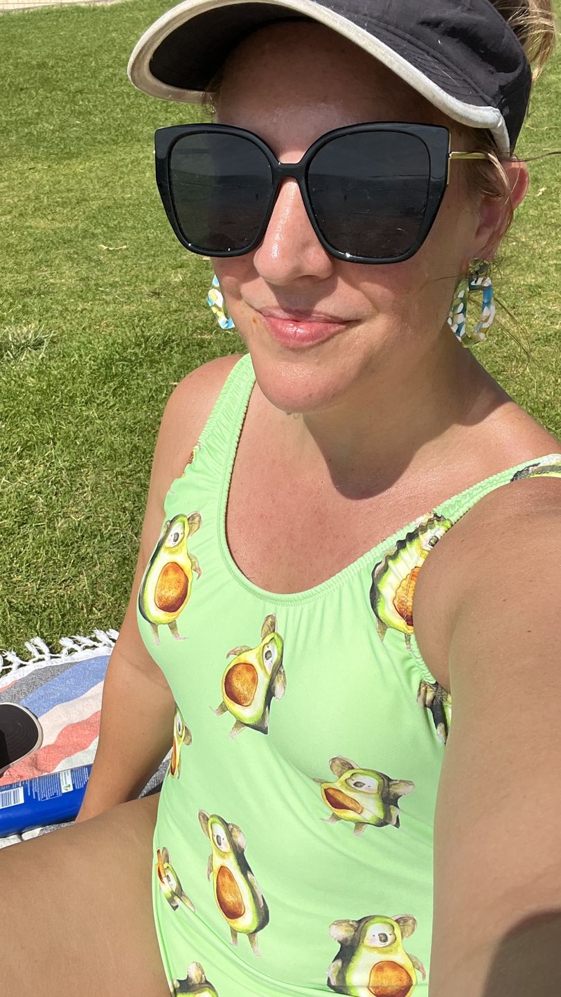 Customer photo review of Avocado Koala Women's One Piece Sleeveless Swimsuit