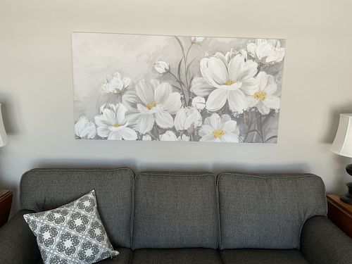 Customer photo review of 'White Flower Garden' Framed Canvas