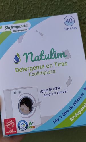 Customer photo review of Eco-Tiras de Detergente 40 lavados Natulim