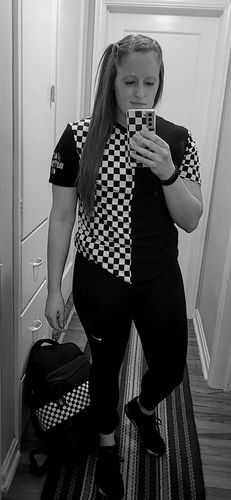 Customer photo review of Salty Savage Unisex Two Tone Checker Tee | Black/White Checkerboard