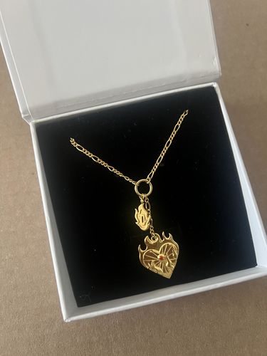 Customer photo review of Flame Hashira Necklace