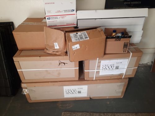 Customer photo review of 46" Workstation Sink - Single Bowl - Reversible Offset Drain (5LS46c)