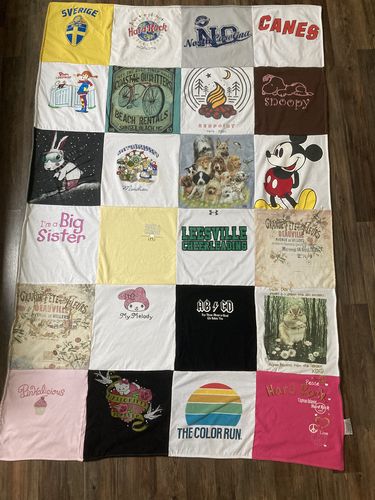 T-shirt quilt featuring canes by Alana from NC