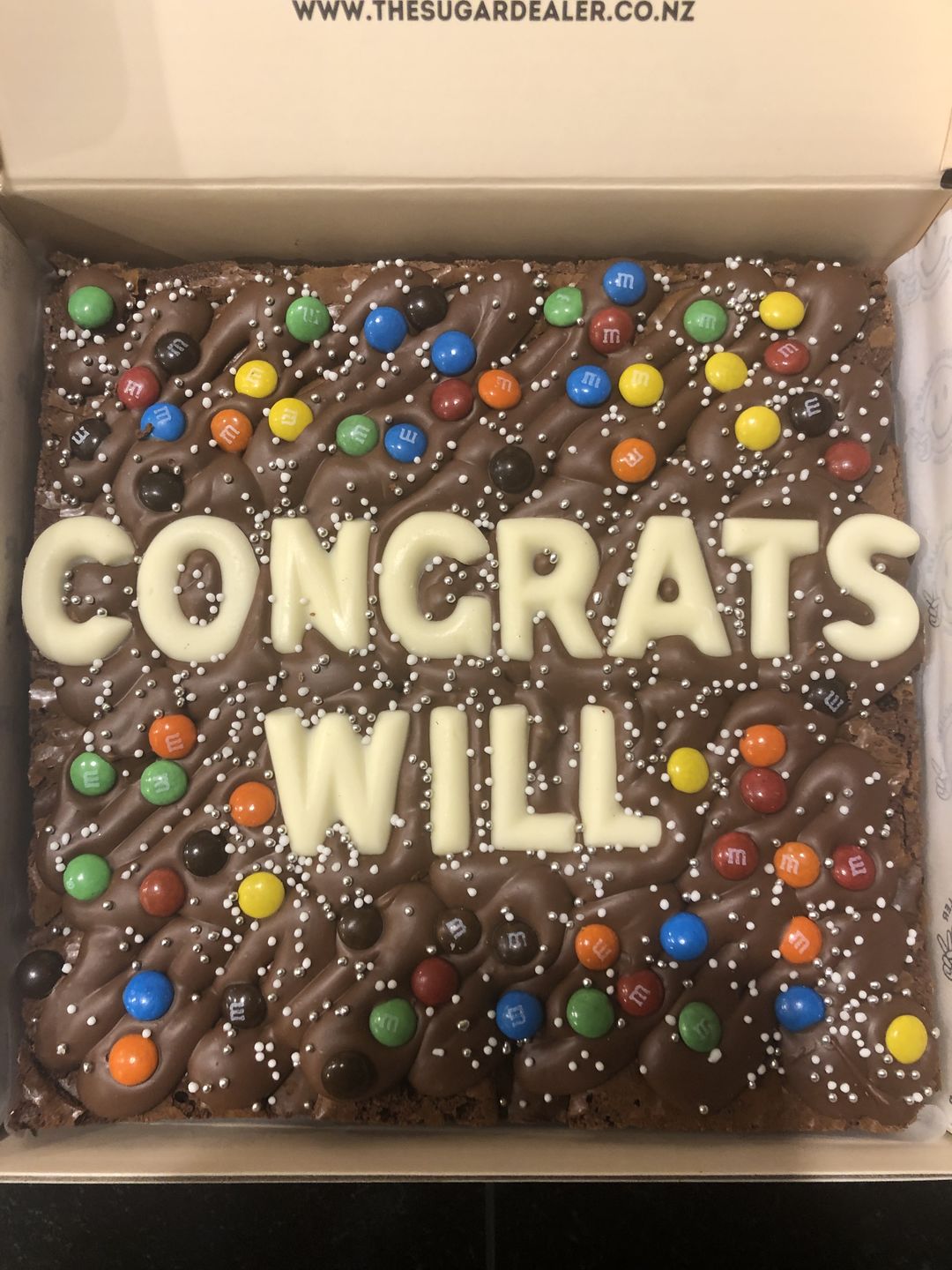 Customer photo review of OG custom message brownie