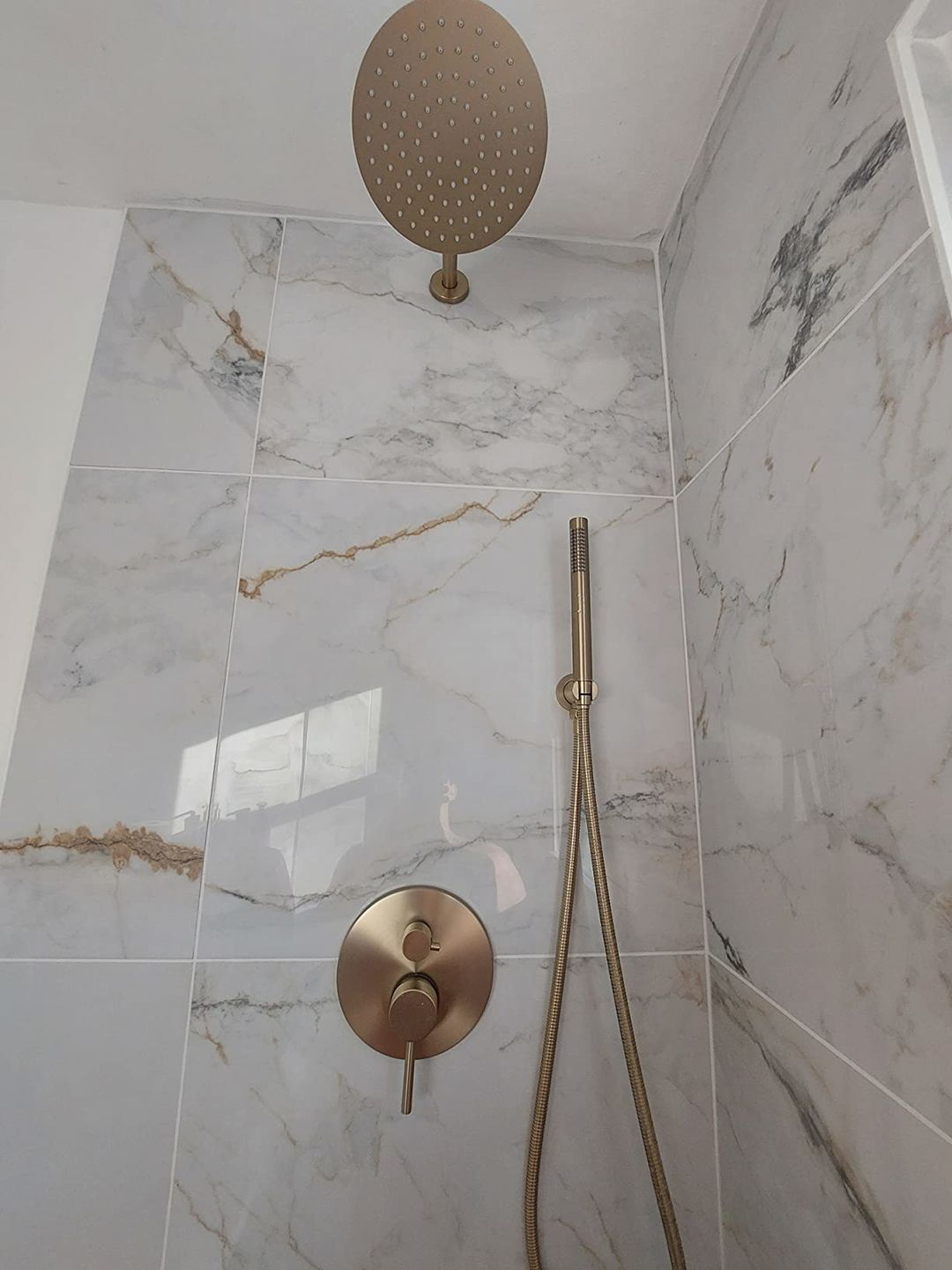 Customer photo review of Tub Shower Faucet Set Complete Rain Shower System with Tub Spout RB1084
