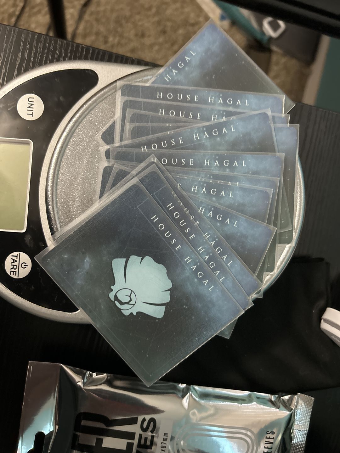 Customer photo review of Clear Matte Standard American Card Sleeves