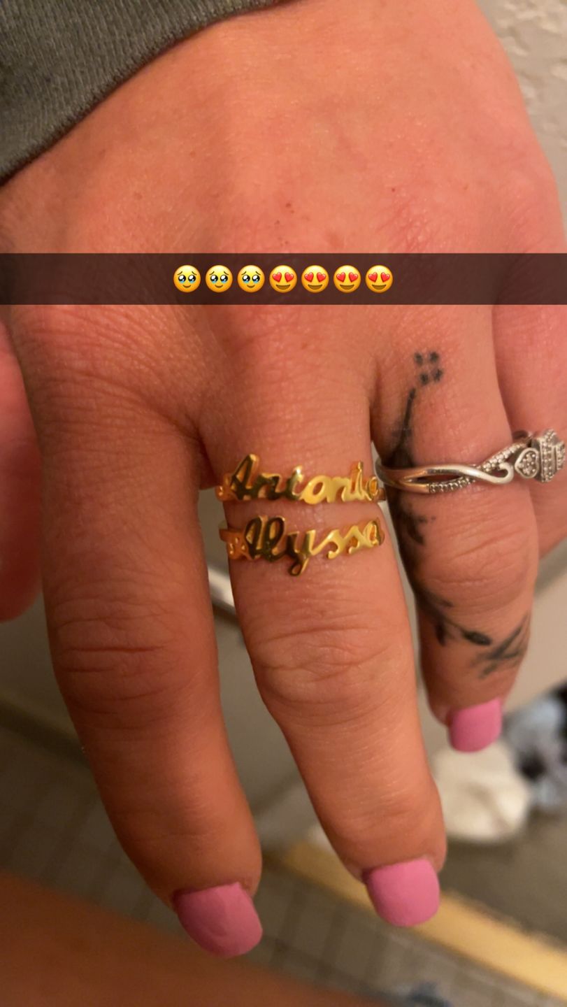 Customer photo review of Double Name Ring
