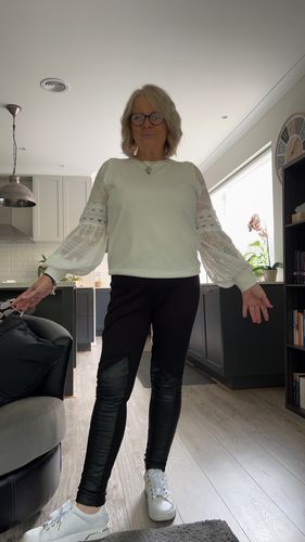 Customer photo review of Molli | Detailed Sleeve Knit in White