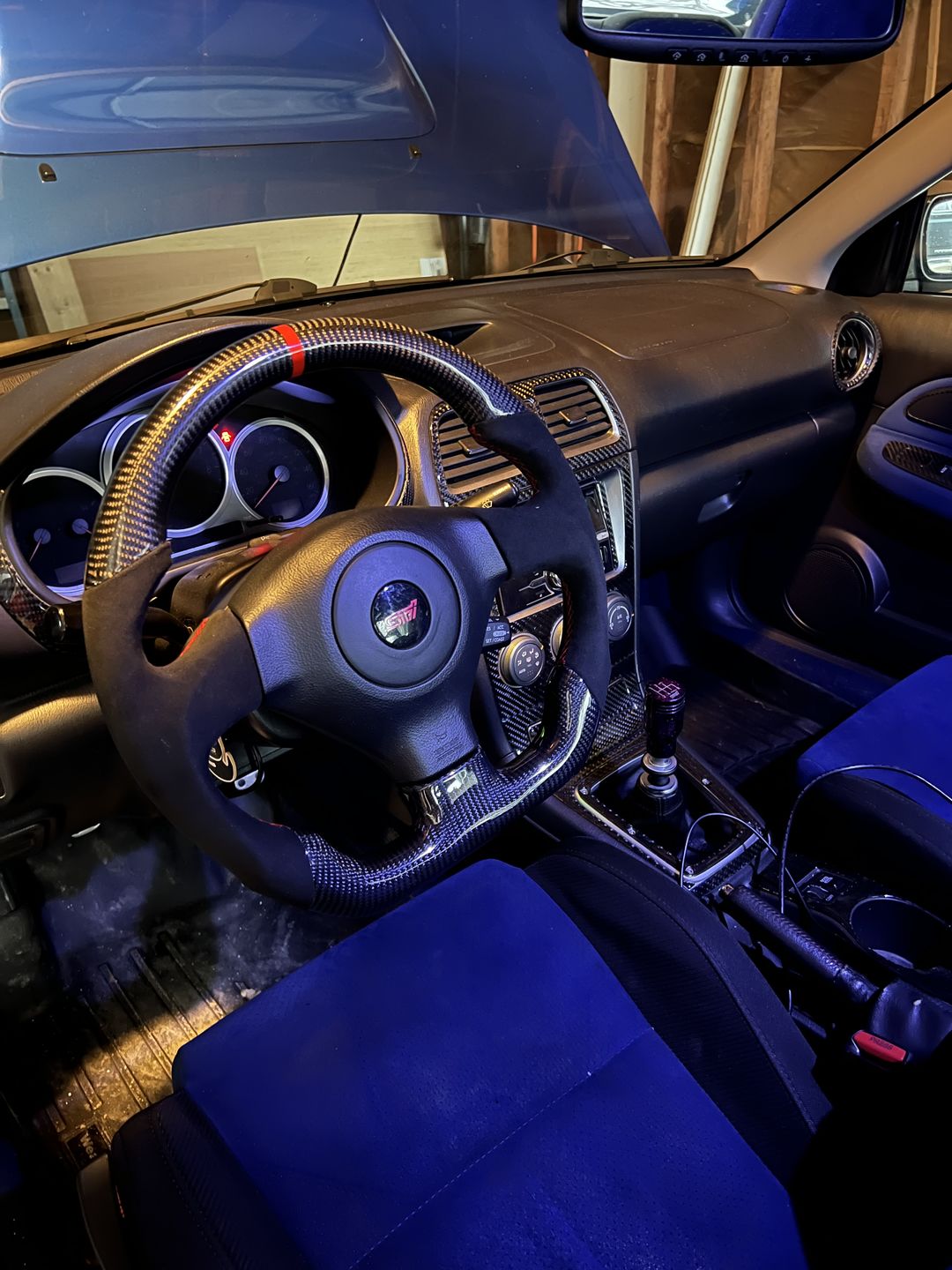 Customer photo review of 2005-07 Subaru WRX STI Carbon Fiber Steering Wheel