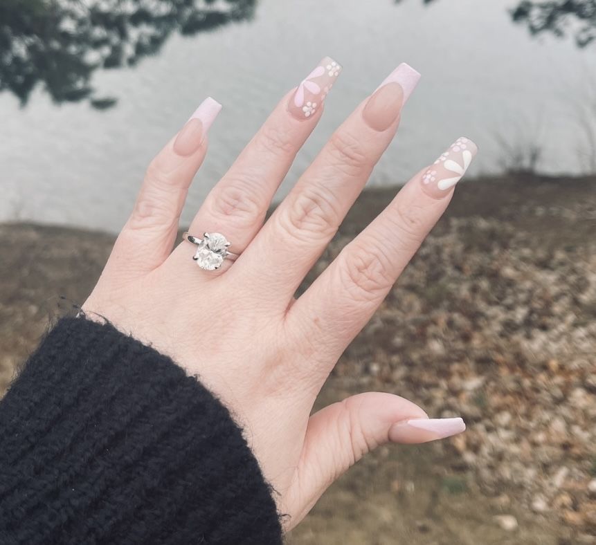 Customer photo review of Oval Moissanite Solitaire Engagement Ring