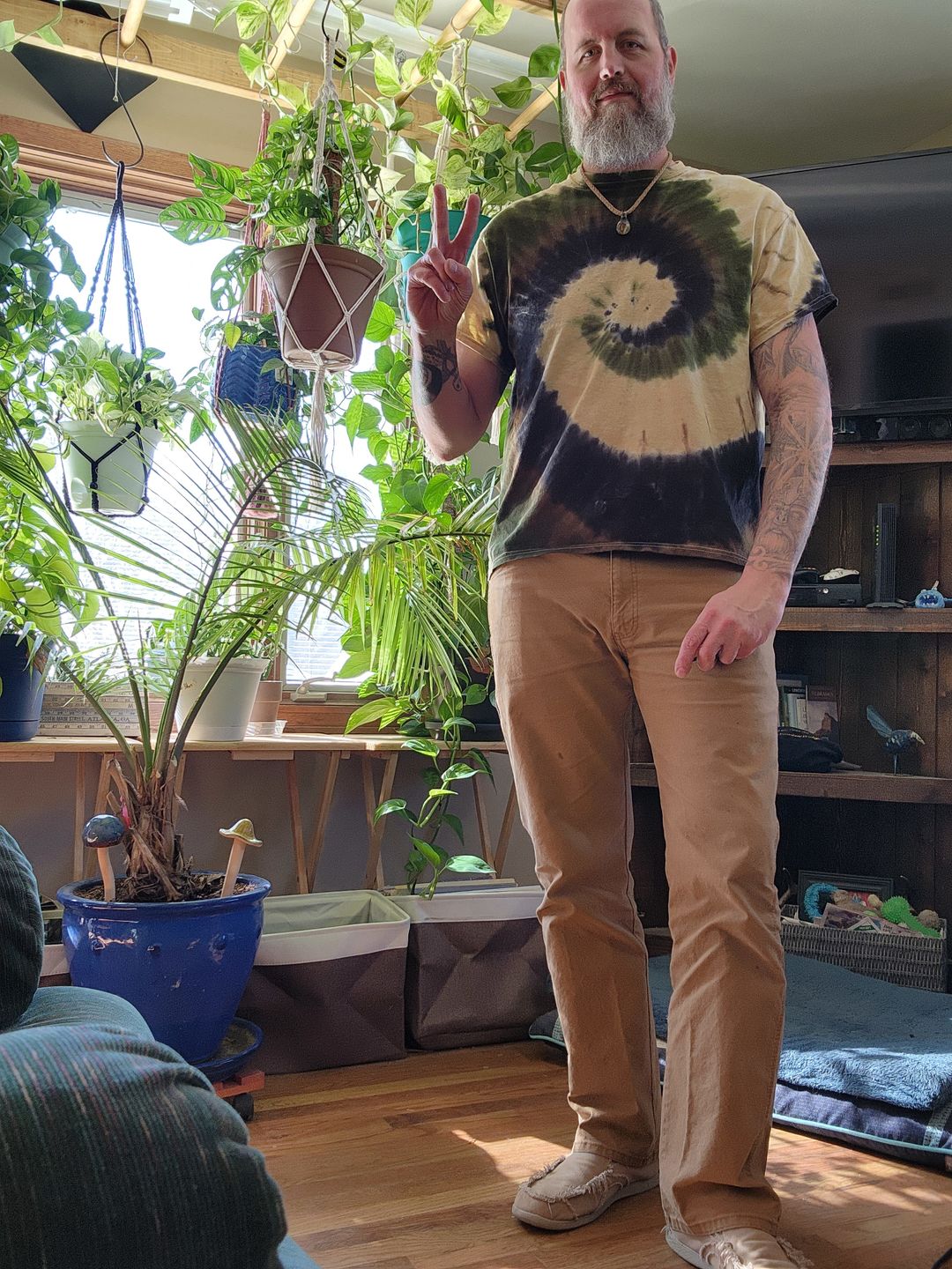 Customer photo review of Camo Swirl Tie Dye T Shirt