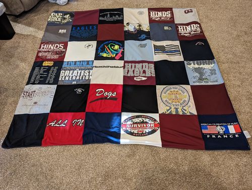 T-shirt quilt from hinds community college by Kelley from MS
