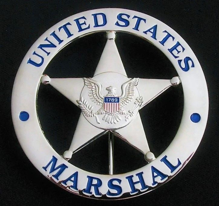 Customer photo review of US Federal Court Law Enforcement MARSHAL Badge Solid Copper Replica Movie Props