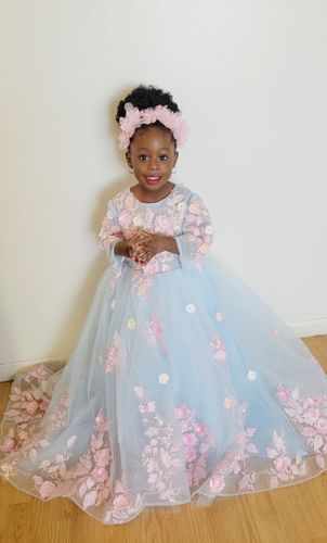 Customer photo review of Baby Girl and Toddler Pageant Flower Girl Dress Birthday Party Princess Trailing Dress