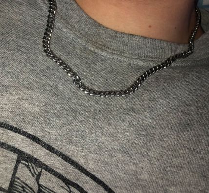 Customer photo review of [Almost Sold Out] To My Amazing Son - Love Mom - Cuban Link Chain
