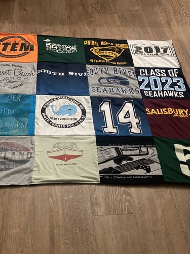 T-shirt quilt featuring south river seahawks by Katie from MD