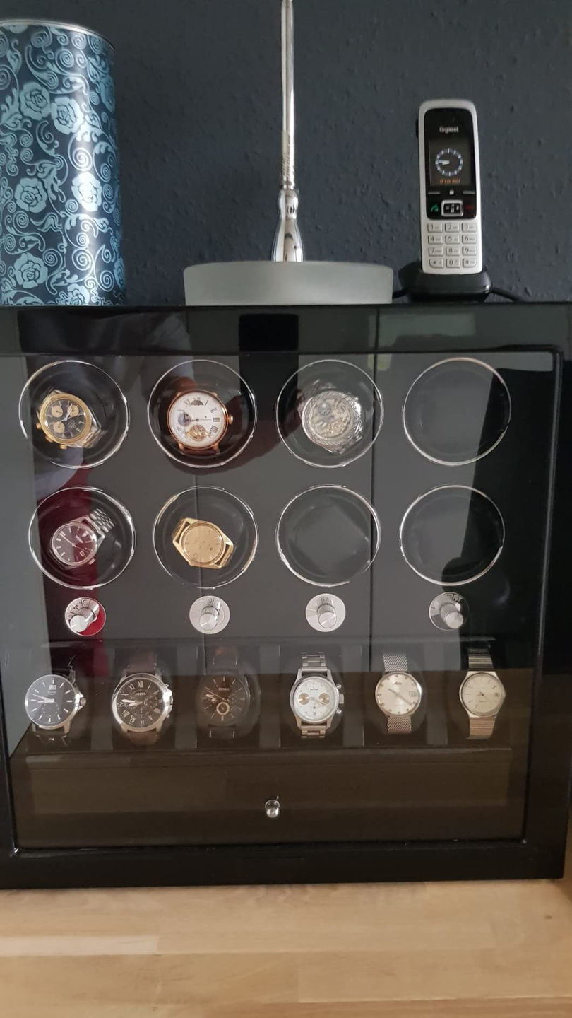 Customer photo review of Compact Design Watch Winder with Storage Organizer Case Quiet Mabuchi Motor