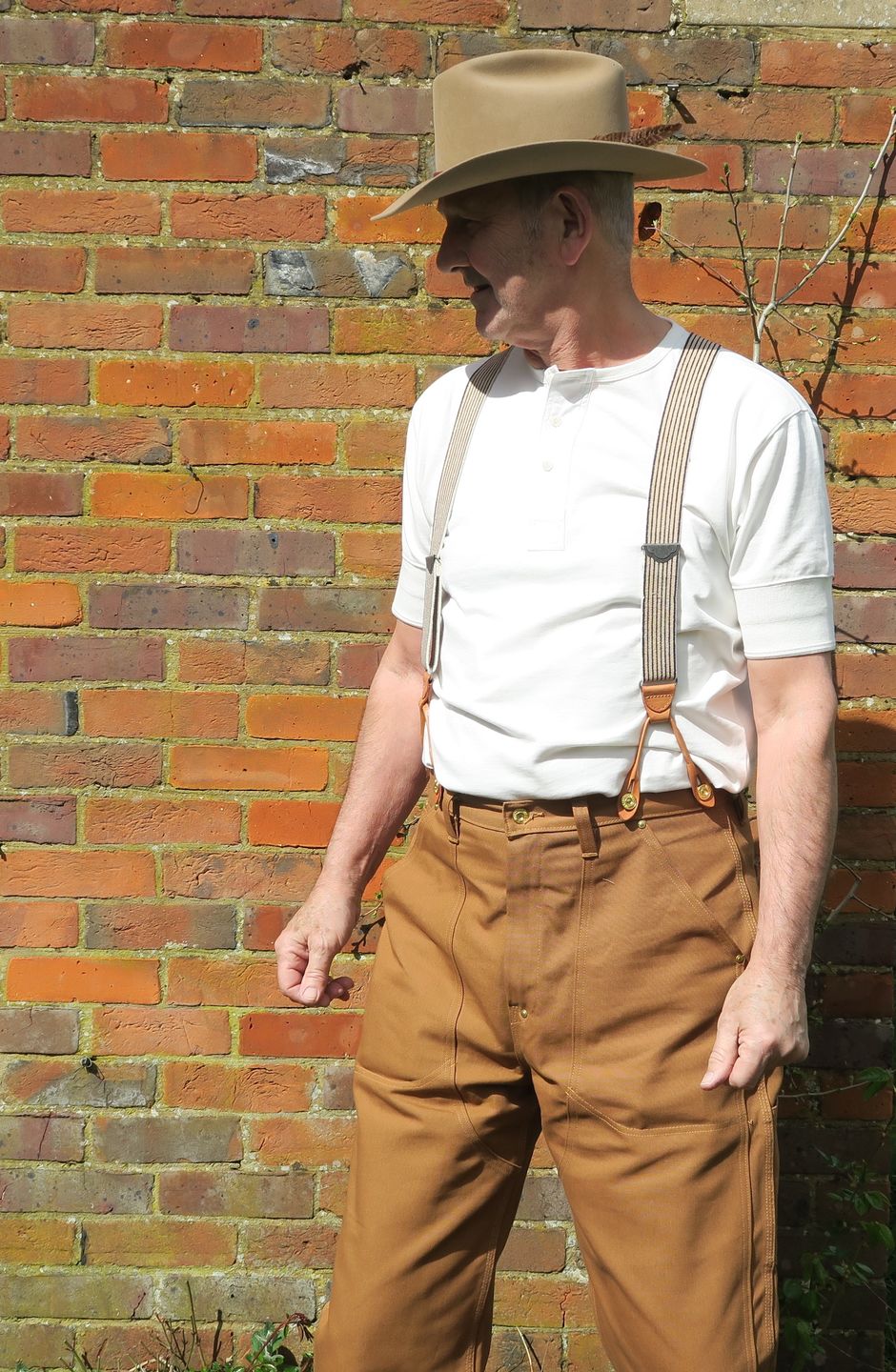 Customer photo review of Vintage Short Sleeve Henley T-Shirt - White