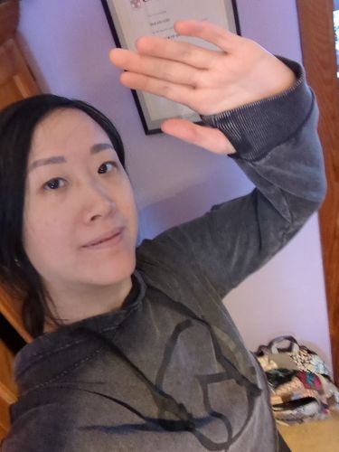 Customer photo review of The Hemp Cropped Hoodie in Vintage Black