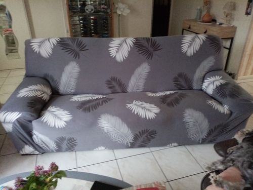 Customer photo review of Gris Exotic - Housses Extensibles de Fauteuil et Canapé