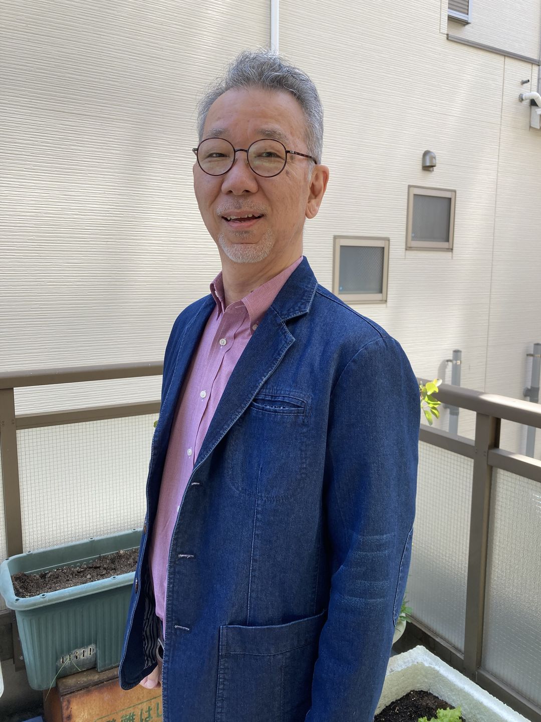 Customer photo review of 裏マルチストライプ柄　デニムブレザージャケット