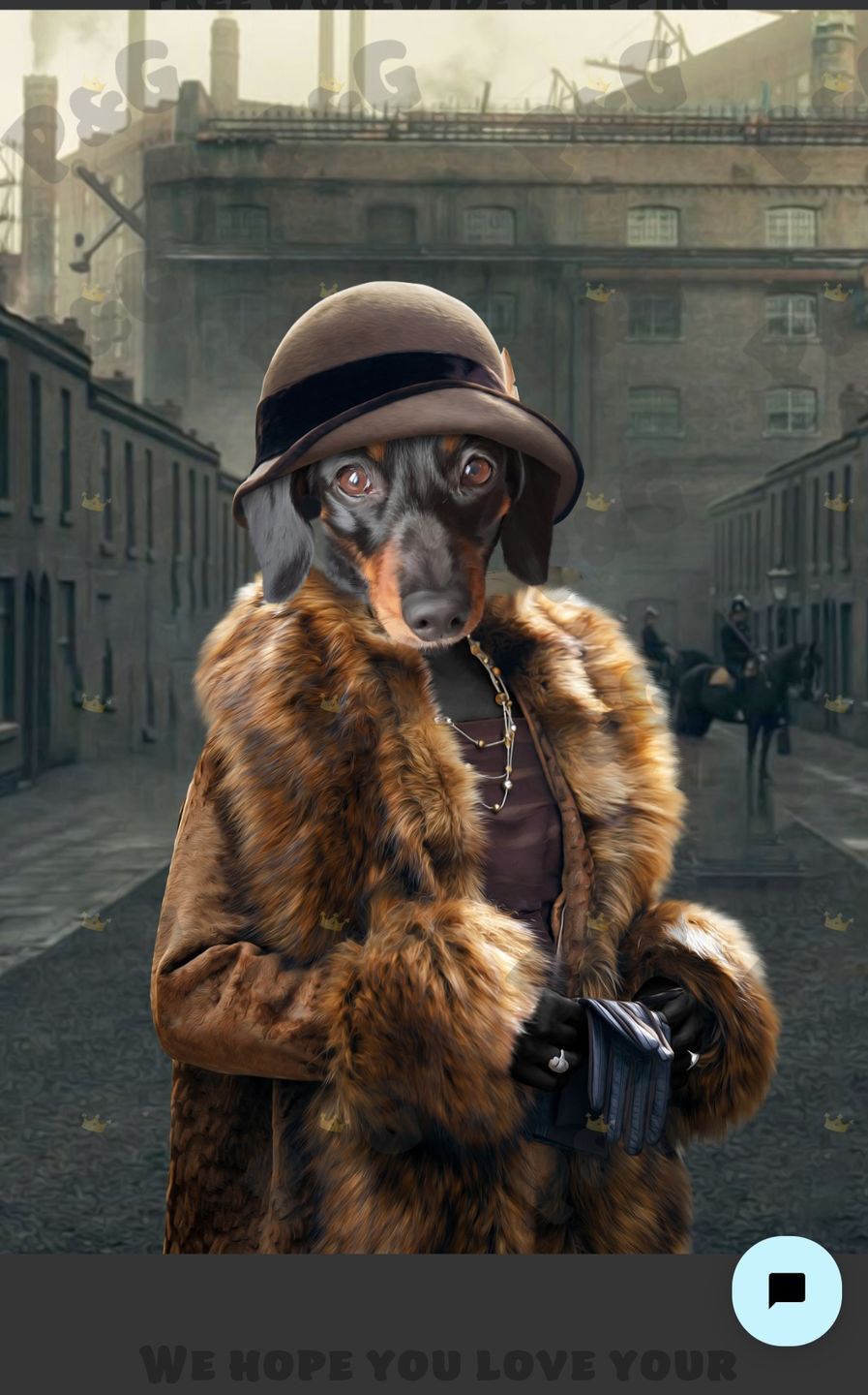 Customer photo review of The Thug (Peaky Blinders Inspired): Custom Pet Portrait