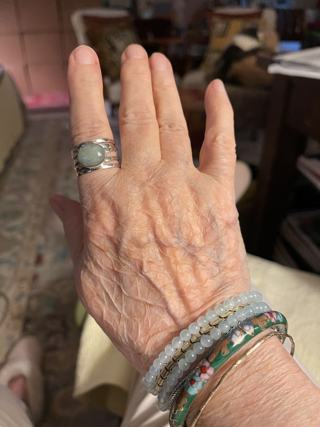 Customer photo review of Chunky Aquamarine Wrap Ring Sterling Silver