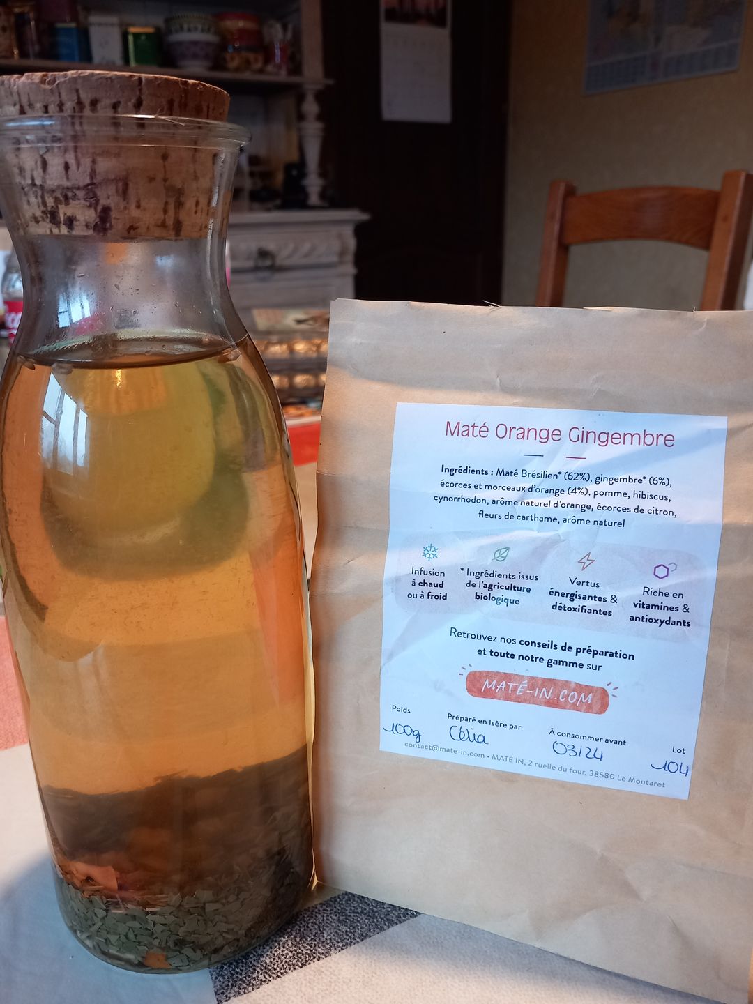 Customer photo review of Série Limitée Maté Orange Gingembre 🍊