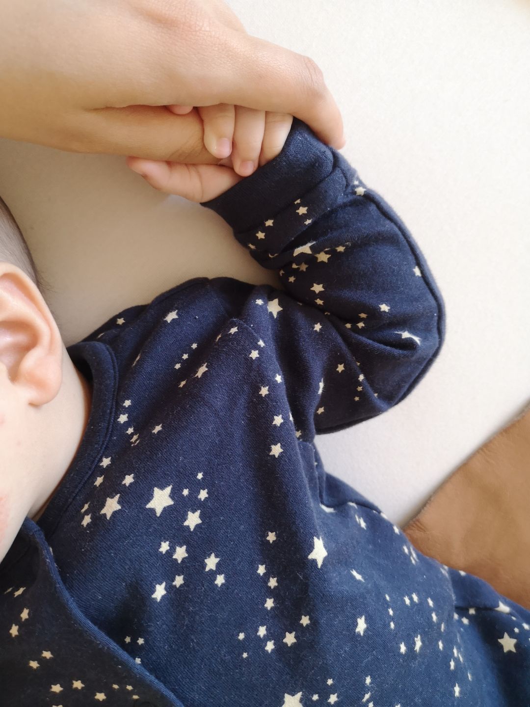 Customer photo review of Starry Night Organic Babygrow
