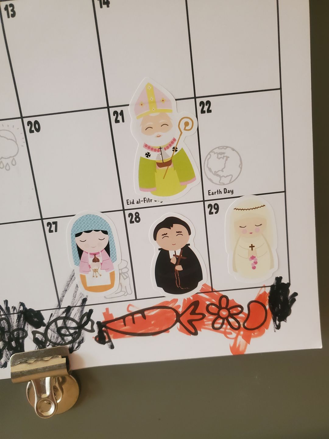 Customer photo review of Saints of the Month Sticker Book