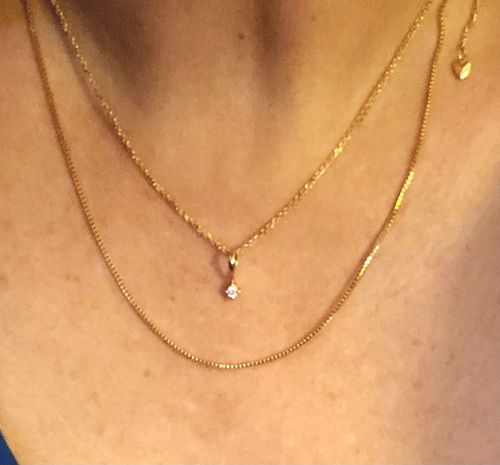 Customer photo review of 50cm Foxtail Slider Chain in 9ct Yellow Gold