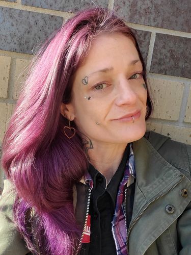 Customer photo review of PAIR Hollow Heart Threader Earrings