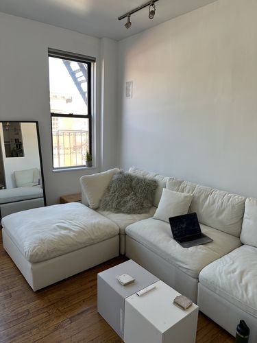 Customer photo review of SKY LINEN DELUXE PLUSH MODULAR 4 PIECE SECTIONAL