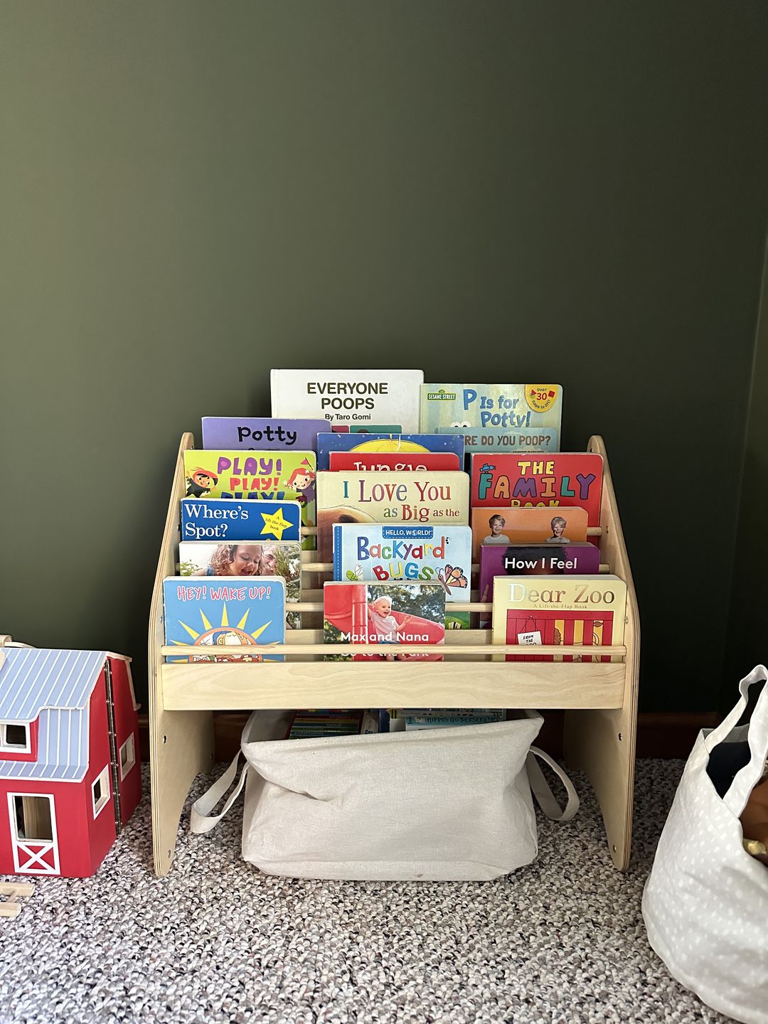 Customer photo review of Wooden Montessori Bookshelf Natural