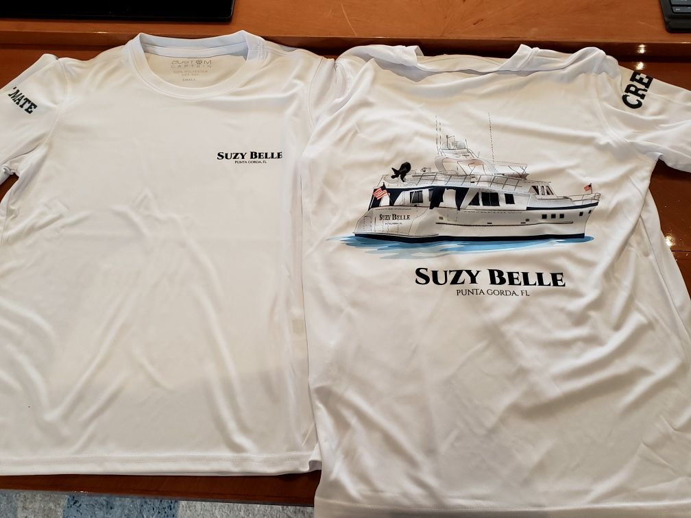 Customer photo review of Youth Captain & Crew Drifit Custom Boat Shirts - Long Sleeve