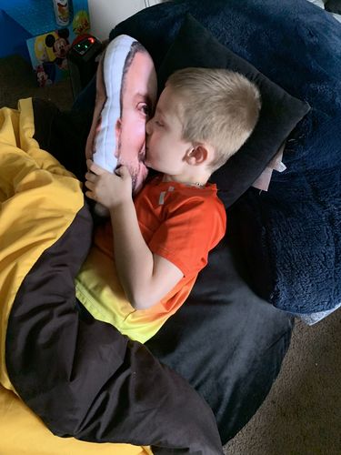 Customer photo review of Create A Custom Face Pillow