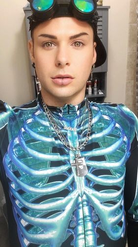 Customer photo review of Blue Candy Skeleton Male Costume