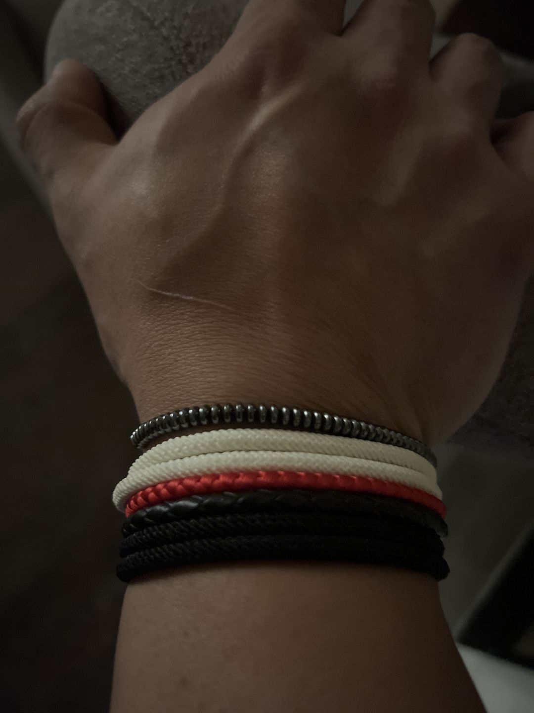 Customer photo review of Men's Hematite Stone Bracelet