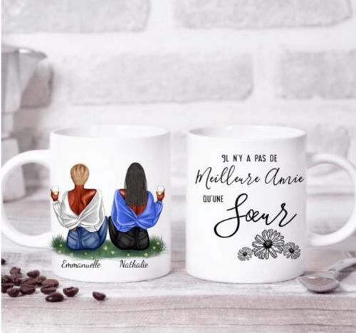 Customer photo review of Filles assises - Mug personnalisé