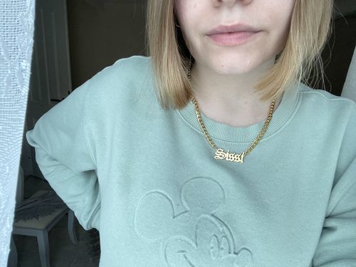 Customer photo review of LOANYA Collar gourmet con nombre personal