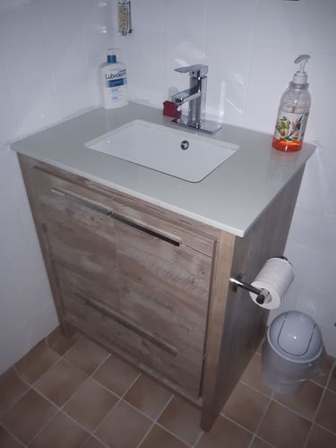 Customer photo review of AD30" Nature Wood, Quartz Countertop, Floor Standing Modern Bathroom Vanity