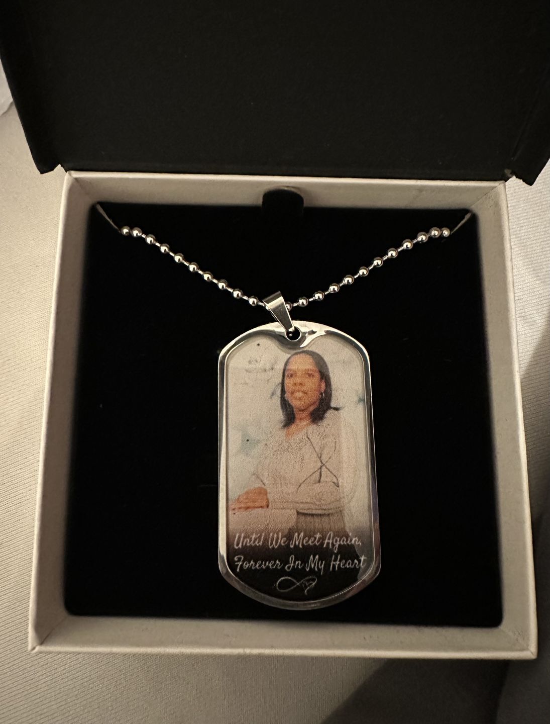 Customer photo review of Forever In My Heart Men's Dog-tag Necklace
