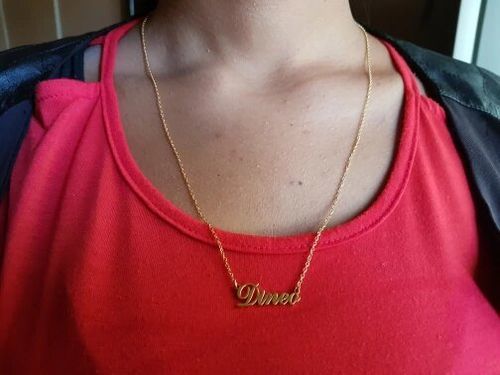 Customer photo review of LOANYA Collar con nombre personalizable