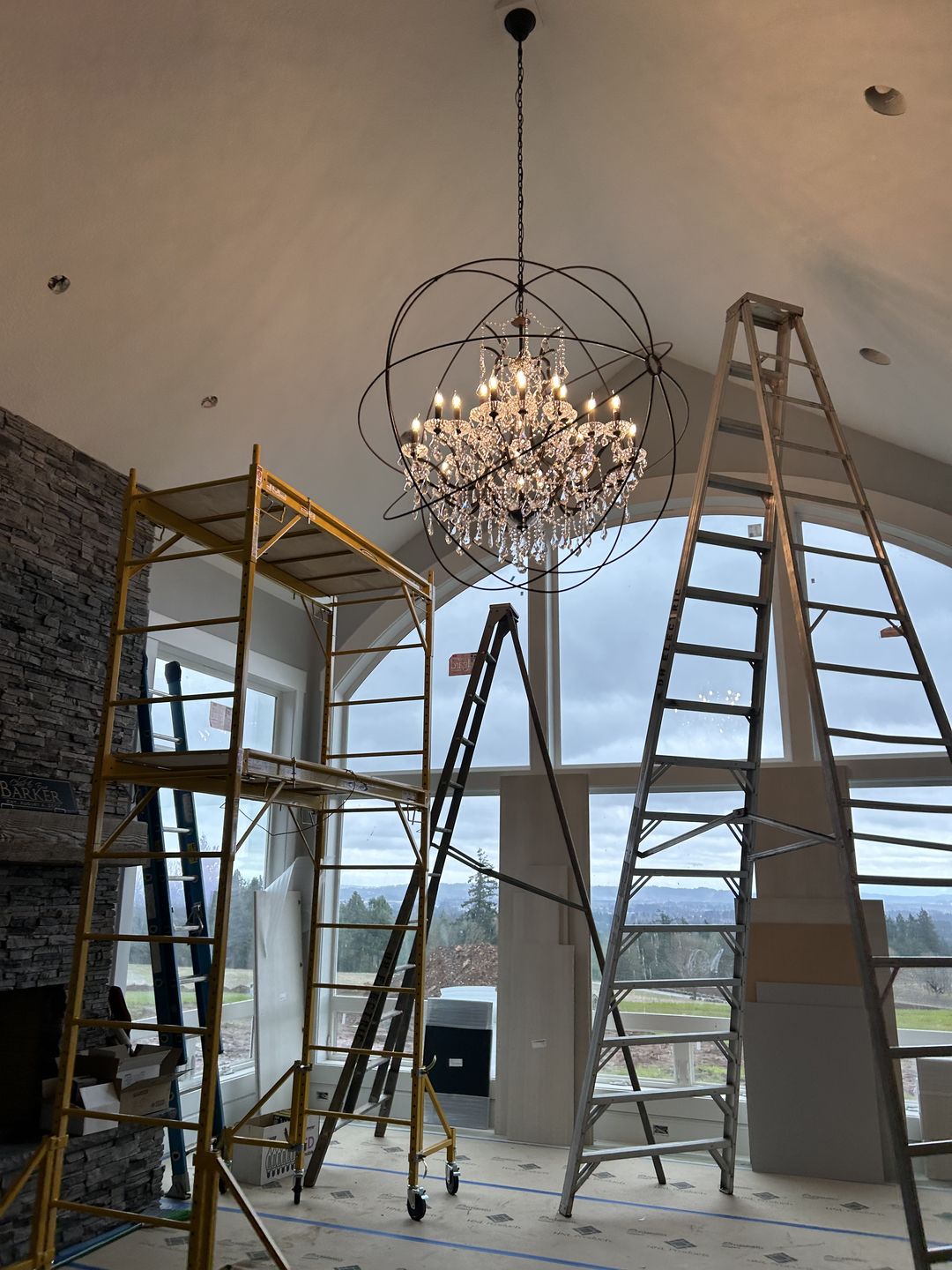 Customer photo review of MN Iron Orb Crystal Chandelier