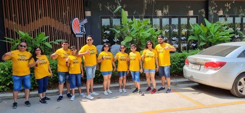 Customer photo review of Together We Rock Matching Family T-Shirts Set of 3 and 4 for Mom, Dad, Son & Daughter