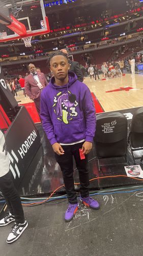 Customer photo review of Men Anti Social Purple Chenille Hoodie